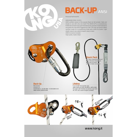 Kong Usa Back-Up Fall Protection Kit 50' 8021NSET50